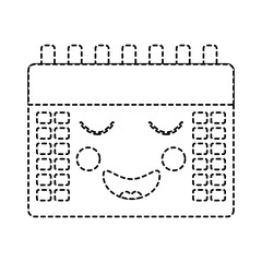 Obraz premium calendar event cute happy kawaii cartoon vector illustration sticker design