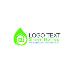 green house logo for green home builder company and concept 