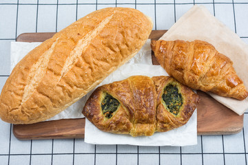 Top View of Various types of bread.