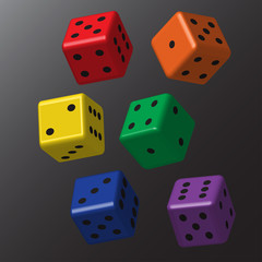 Rainbow Dice with Black Points