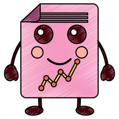 happy graph chart kawaii icon image vector illustration design 
