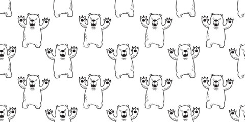 bear seamless Polar bear vector pattern angry scarf isolated repeat wallpaper tile background
