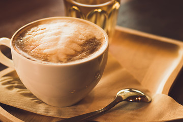 a cup coffee cappuccino close up