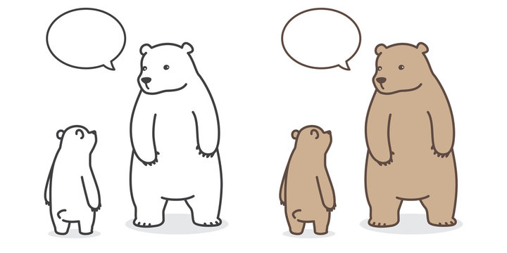 bear vector Polar bear logo icon talking speech bubble illustration character cartoon