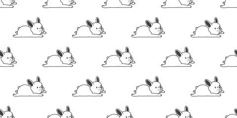 dog Seamless vector french bulldog Pattern sleeping doodle wallpaper tile background