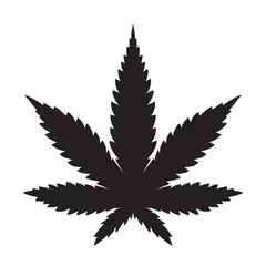 Fotobehang Weed Marijuana cannabis leaf vector icon logo illustration © CNuisin