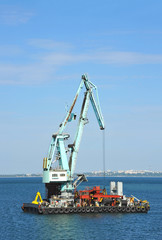 Floating cargo crane