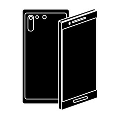 Smartphone frontview and backview icon vector illustration graphic design