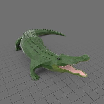 Stylized alligator standing
