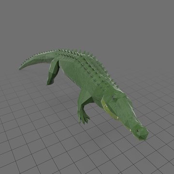 Stylized alligator swimming