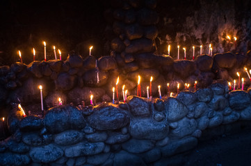 Candles Burning For Religious Devotees at Naga City Catholic Church - Luzon, Philippines © nathanallen