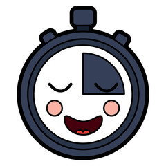 kawaii chronometer speed timer cartoon character vector illustration
