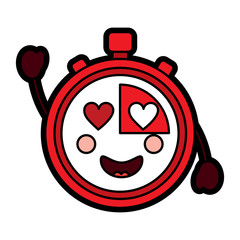 kawaii chronometer speed timer cartoon character vector illustration