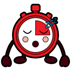 kawaii chronometer speed timer cartoon character vector illustration