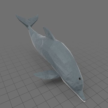 Stylized dolphin swimming forward