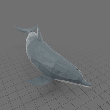 Stylized dolphin turning