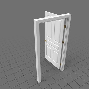 Open door with lever doorknob