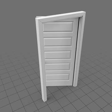 Ajar door with lever doorknob
