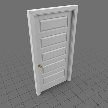 Closed door with round doorknob