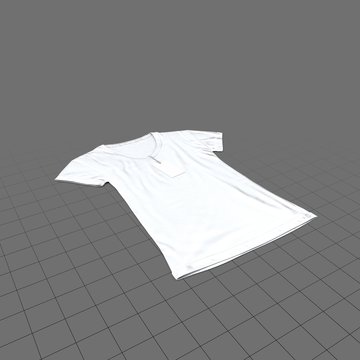 Flat v-neck shirt with tag (womens)