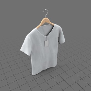 Hanging v-neck shirt with tag (mens)