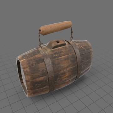 Old rum keg with handle
