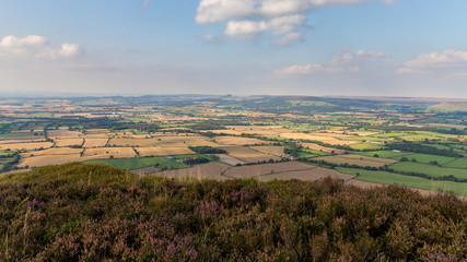 View across the North York Moors from Cleveland Way between Clay Bank and the Wainstones near Stokesley, North Yorkshire, UK