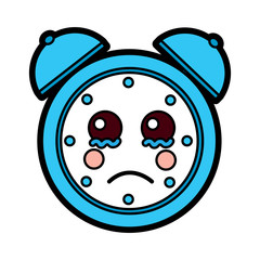 sad clock kawaii icon image vector illustration design 
