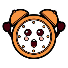 suprised clock kawaii icon image vector illustration design 