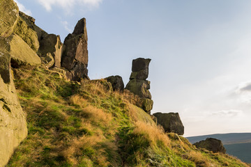 The Wainstones near Clay Bank and Stokesley in the North York Moors, North Yorkshire, UK