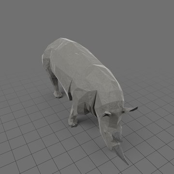 Stylized rhinoceros eating