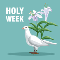 Holy week catholic tradition icon vector illustration graphic design