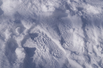 Fototapeta premium 雪の足跡