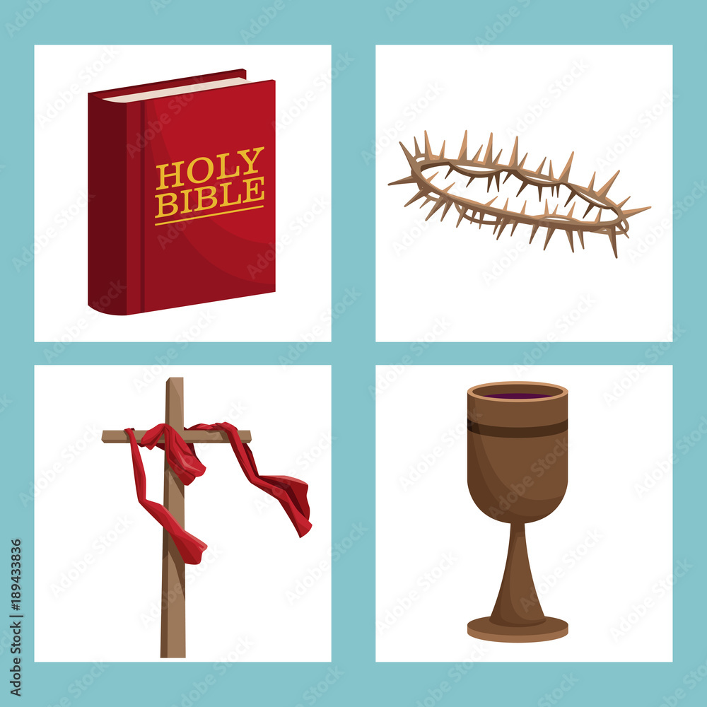 Poster Holy week catholic tradition icon vector illustration graphic design