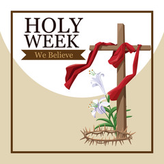 Holy week catholic tradition icon vector illustration graphic design