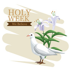 Holy week catholic tradition icon vector illustration graphic design