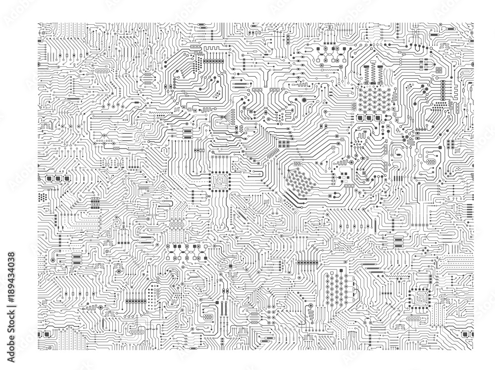 Poster seamless circuit pattern or circuit board background vector illustration