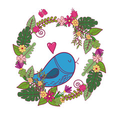 Hello spring card icon vector illustration graphic design