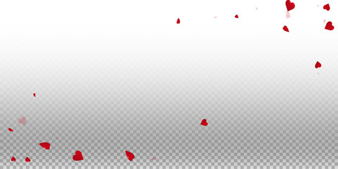 3d hearts valentine background. Wide corners on transparent grid light background. 3d hearts valentines day excellent design. Vector illustration.