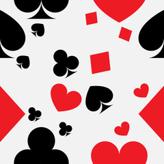 vector card suit with seamless pattern background