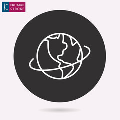 Globe line vector icon. Editable stroke.