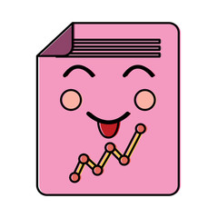 document sheet graph kawaii cartoon vector illustration
