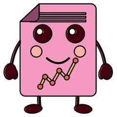 document sheet graph kawaii cartoon vector illustration