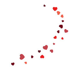 Vector Confetti Background Pattern.  Element of design.  Colored hearts on a white background