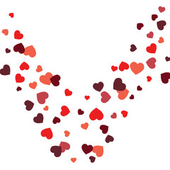 Vector Confetti Background Pattern.  Element of design.  Colored hearts on a white background