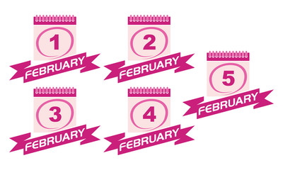 Calendar with Ribbon Set