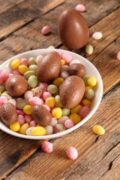 chocolate egg and candy