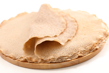 buckwheat crepe on white background