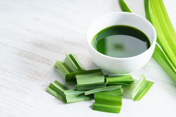 fresh pandan leaves.