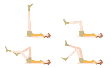 ヨガをする女性のイラスト